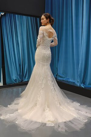 Robe de mariée énergique textile en tulle avec manche longue longue discrete