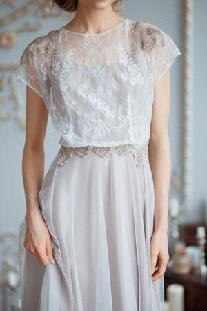 Robe de mariée vintage longueru au niveau de sol a plage a-ligne en chiffon