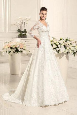 Robe de mariée classique delicat col en forme de cœur de traîne courte de col en v