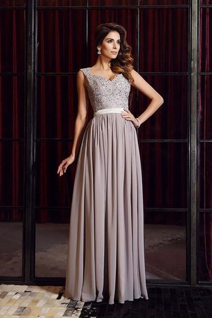 Robe de bal longue bretelles spaghetti ligne a de princesse en chiffon