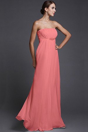 Robe demoiselle d'honneur naturel de bustier ligne a en chiffon avec zip