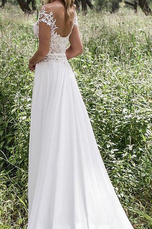 Robe de mariée jusqu'au sol avec chiffon manche nulle ligne a de princesse