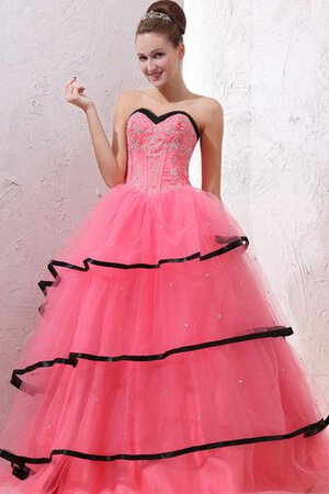 Robe de quinceanera a-ligne de mode de bal col en forme de cœur avec perle