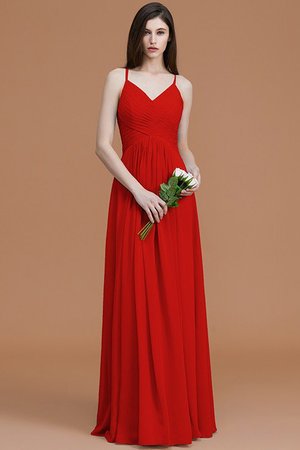 Robe demoiselle d'honneur de princesse ligne a ruché manche nulle avec chiffon