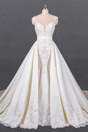 Robe de mariée fermeutre eclair splendide de sirène avec sans manches en satin