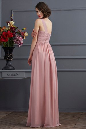 Robe demoiselle d'honneur plissage longue avec fronce manche nulle en chiffon