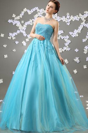 Robe de quinceanera textile en tulle avec perle ligne a de mode de bal