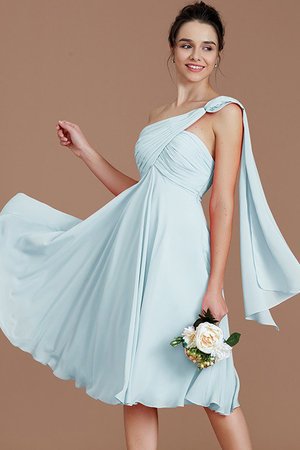 Robe demoiselle d'honneur bref avec chiffon de princesse ruché manche nulle