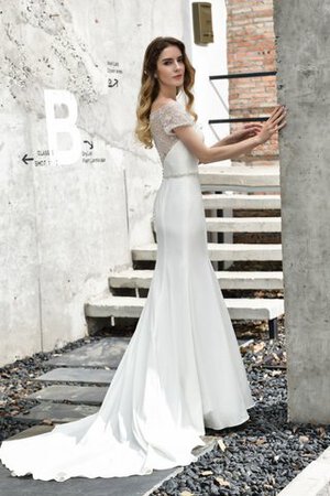 Robe de mariée avec perle en satin mode sexy longue