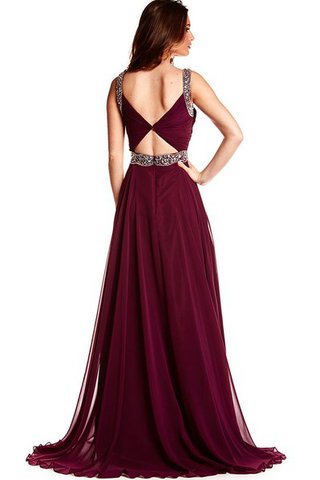 Robe de bal distinguee longue avec chiffon ceinture de traîne courte