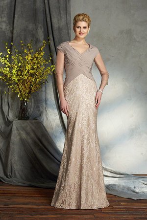 Robe mère de mariée naturel longue collant longueur au niveau de sol en chiffon