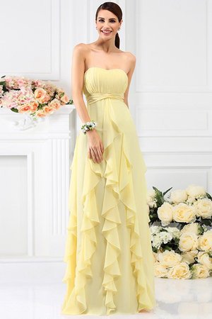 Robe demoiselle d'honneur plissage longue avec chiffon de bustier manche nulle