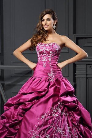 Robe de quinceanera naturel jusqu'au sol de mode de bal avec lacets en satin