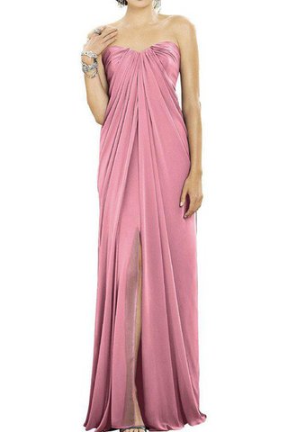 Robe demoiselle d'honneur avec chiffon avec zip ligne a jusqu'au sol de bustier