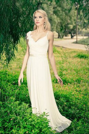 Robe de mariée facile appliques avec ruban ceinture jusqu'au sol