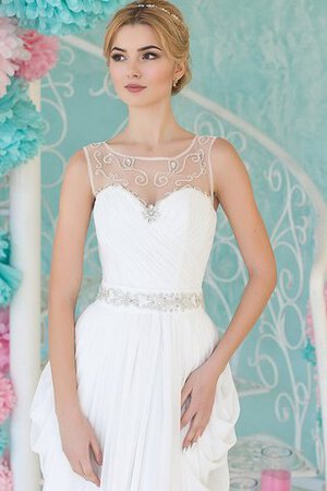 Robe de mariée nature facile a plage manche nulle avec perle