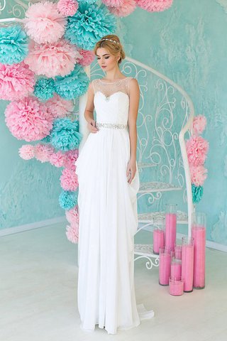 Robe de mariée nature facile a plage manche nulle avec perle