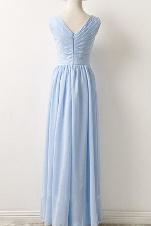 Robe demoiselle d'honneur avec zip avec chiffon v encolure longueru au niveau de sol a-ligne