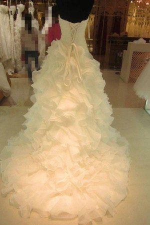 Robe de mariée naturel col en forme de cœur de mode de bal en organza manche nulle