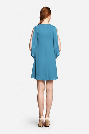 Robe demoiselle d'honneur courte longue manche nulle avec chiffon de col en v