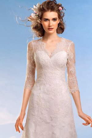 Robe de mariée discrete romantique de traîne courte appliques trou de serrure