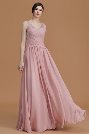 Robe demoiselle d'honneur jusqu'au sol en chiffon avec zip manche nulle de princesse