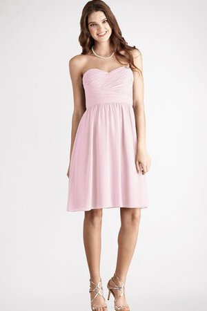 Robe demoiselle d'honneur bref avec chiffon de col en cœur ruché