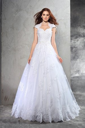 Robe de mariée longue de col en cœur de mode de bal manche nulle avec zip