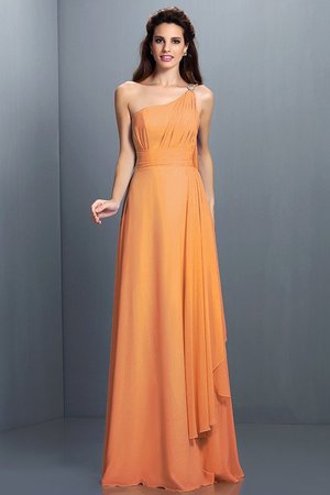 Robe demoiselle d'honneur plissage longue avec fronce avec zip a-ligne