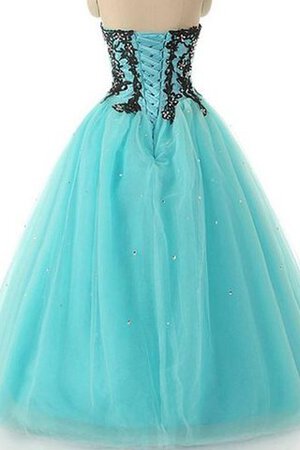 Robe de quinceanera en tulle manche nulle avec zip de mode de bal col en forme de cœur