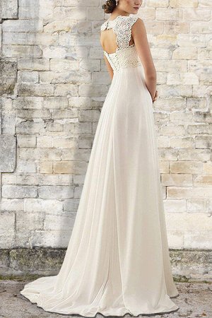 Robe de mariée avec chiffon d'empire avec sans manches éblouissant naturel