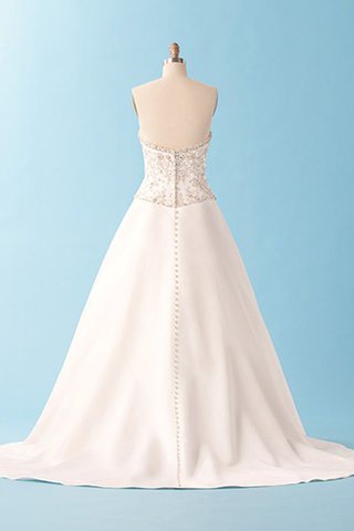 Robe de mariée longueru au niveau de sol avec sans manches en satin de traîne courte a-ligne