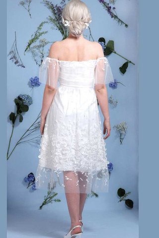 Robe de mariée mode jusqu'au mollet sans dos bucolique textile en tulle