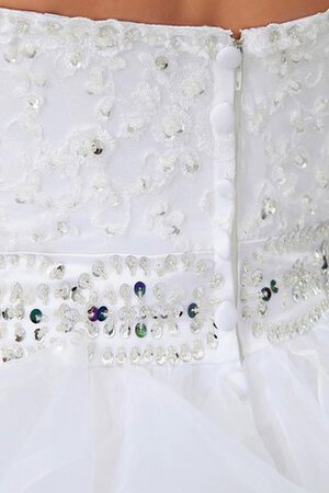 Robe de mariée courte haut bas avec ruban de col en cœur ligne a