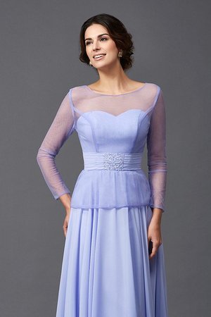 Robe mère de mariée naturel ligne a en chiffon de lotus avec manche longue