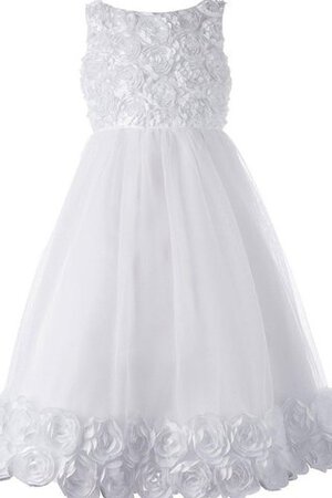 Robe cortège fille naturel jusqu'au sol col en bateau ligne a textile en tulle