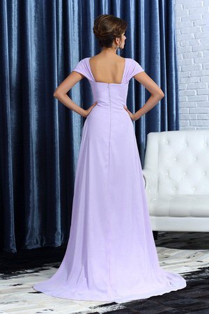 Robe mère de mariée manche nulle ligne a asymétrique haut bas avec chiffon