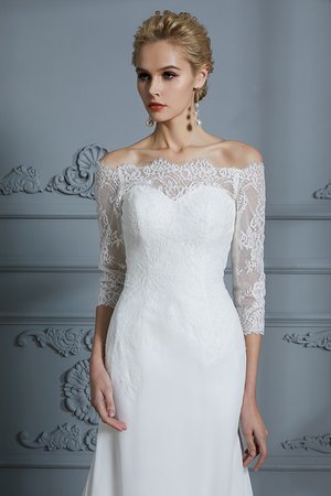 Robe de mariée avec décoration dentelle en chiffon gracieux de sirène naturel