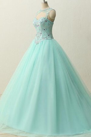 Robe de quinceanera avec perle de col en cœur en organza bandouliere spaghetti de mode de bal