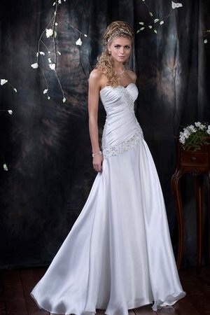 Robe de mariée naturel manche nulle de fourreau en satin de traîne courte