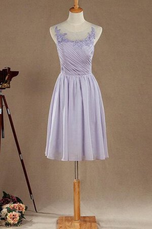 Robe demoiselle d'honneur plissage courte manche nulle ruché a-ligne