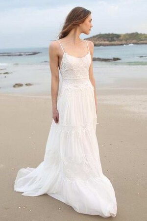 Robe de mariée informel moderne de traîne courte manche nulle en plage