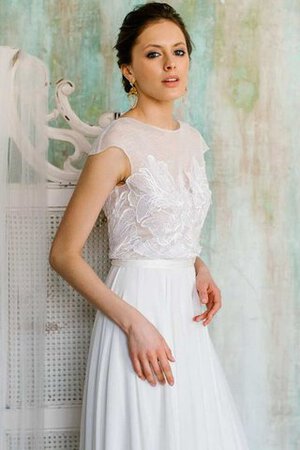 Robe de mariée informel v col profonde a-ligne de traîne courte avec chiffon