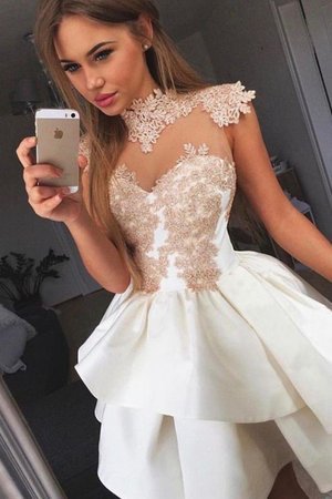 Robe fête de la rentrée de princesse appliques mignonne en satin bref