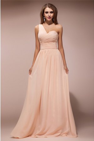 Robe de soirée longue naturel d'épaule asymétrique de lotus gaine