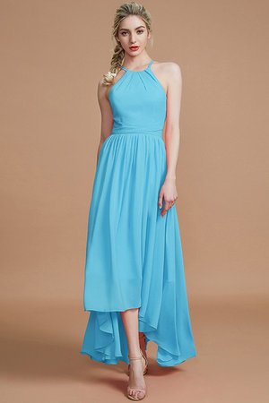 Robe demoiselle d'honneur asymétrique de dos nu manche nulle ligne a avec chiffon