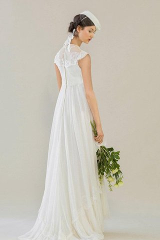 Robe de mariée intemporel fermeutre eclair avec chiffon avec fleurs avec décoration dentelle