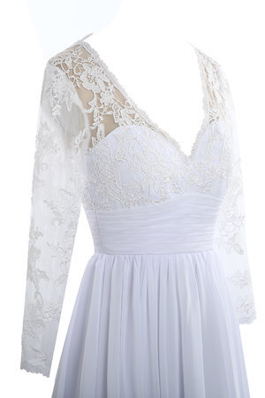 Robe de mariée sexy en chiffon lache en arc-en-ciel avec manche longue