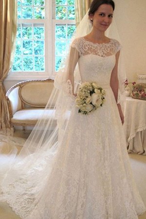 Robe de mariée avant-gardiste textile en tulle de traîne courte ligne a naturel