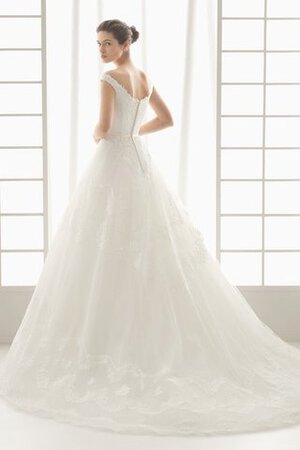 Robe de mariée romantique longue femme branché avec manche courte ligne a